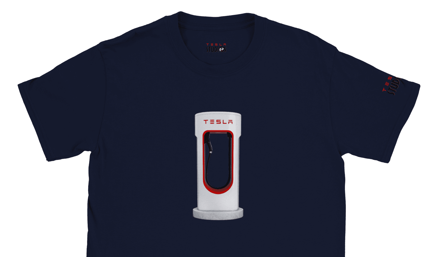 Tesla Studios Supercharger Tričko Navy