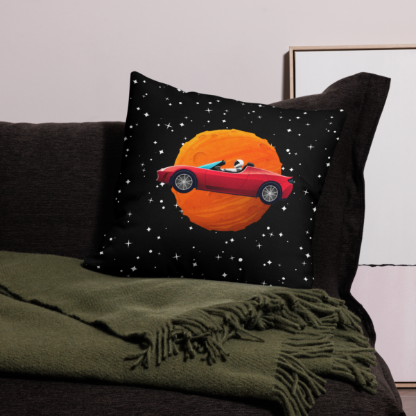 Starman on Mars Pillow 22x22 - Tesla Studios